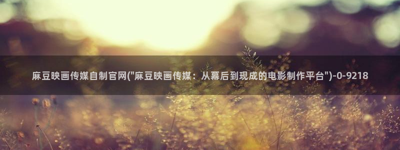 麻豆剧情页：麻豆映画传媒自制官网(\